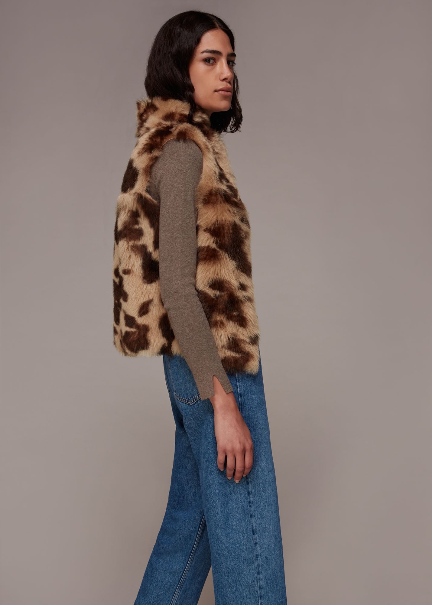 Whistles Women's Multicolour Cow Print Toscana Gilet Size XS