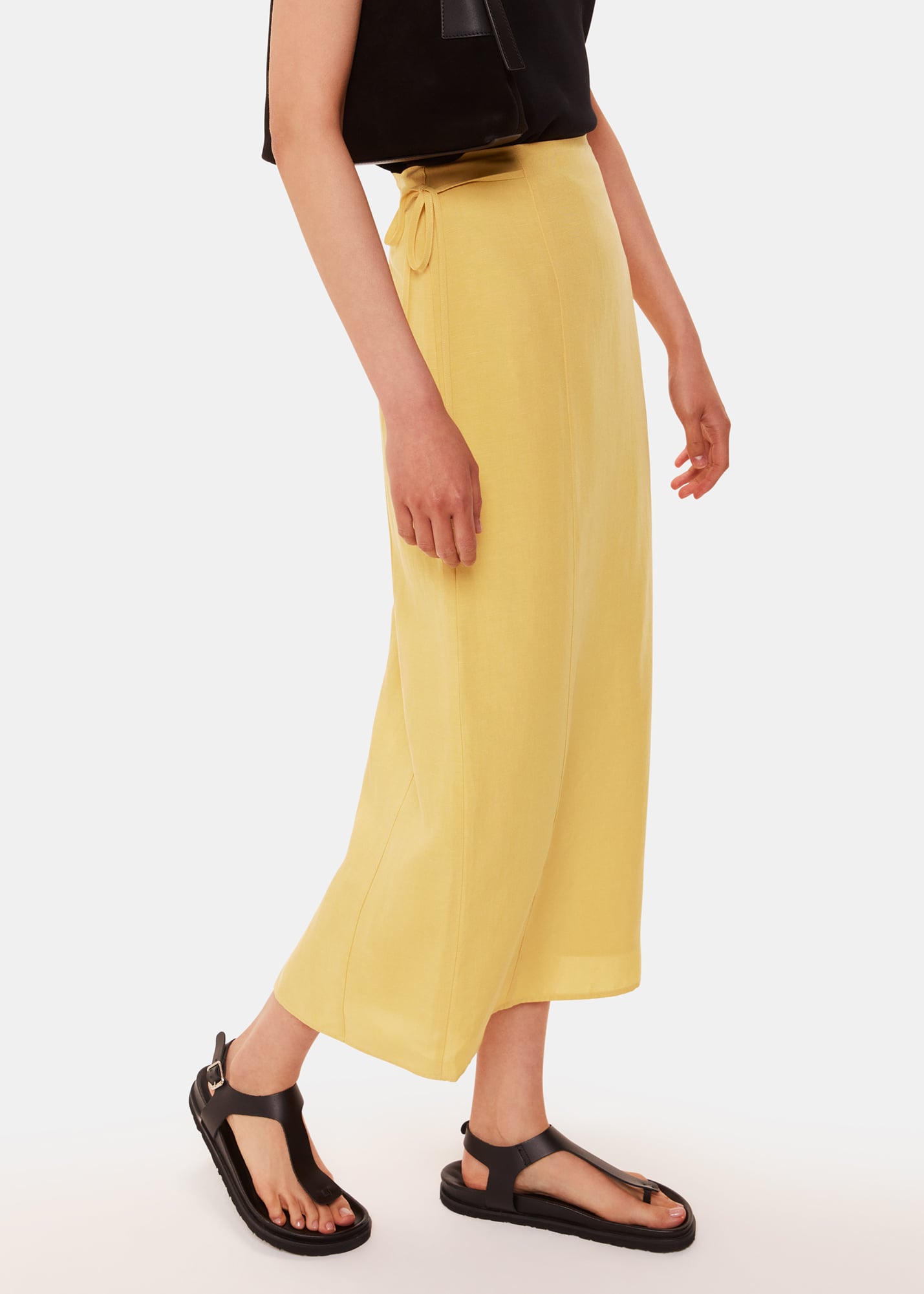 Whistles Women's Butter Josie Tie Side Detail Skirt Size 20
