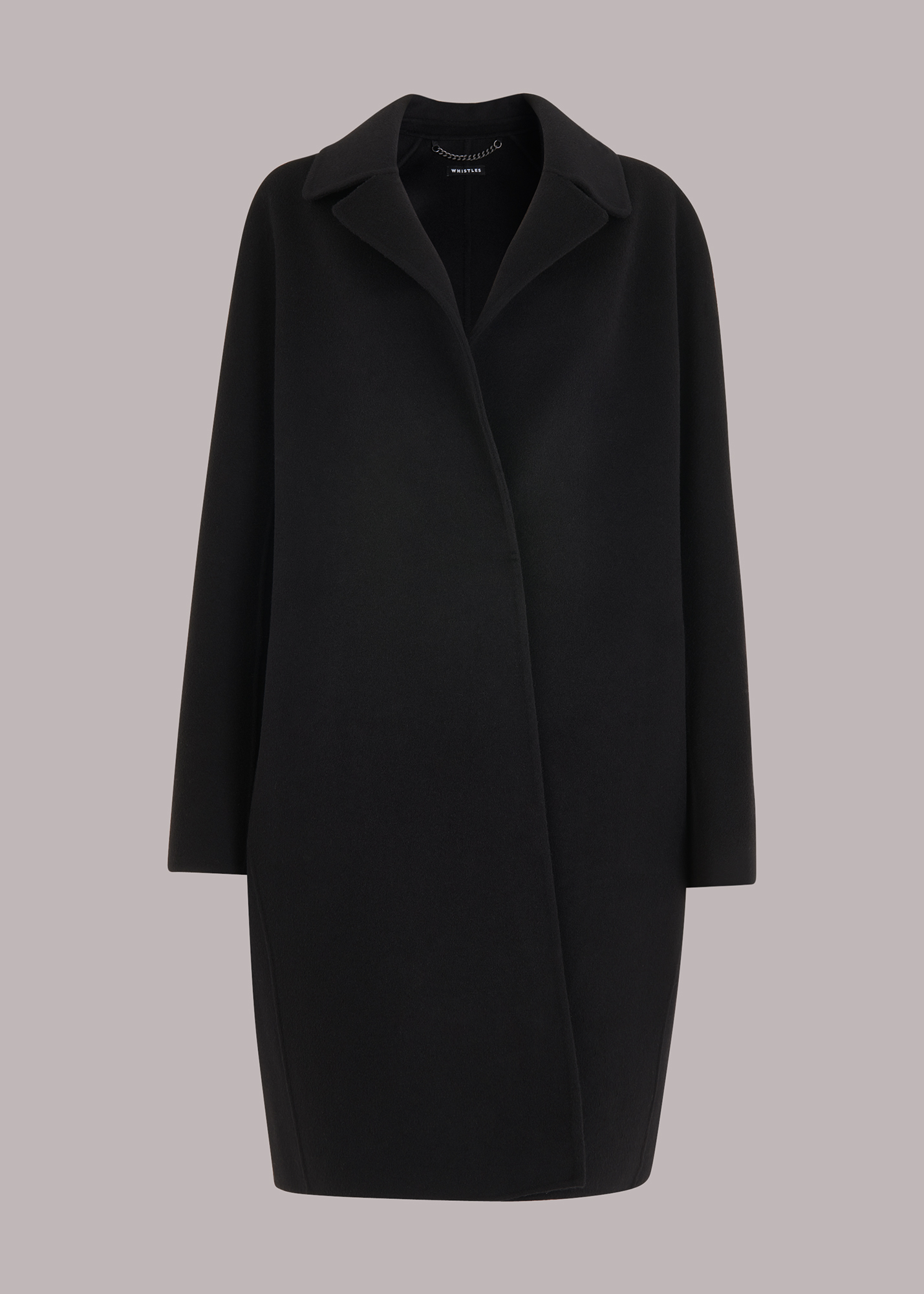 Whistles Women's Black Julia Double Faced Coat Size L