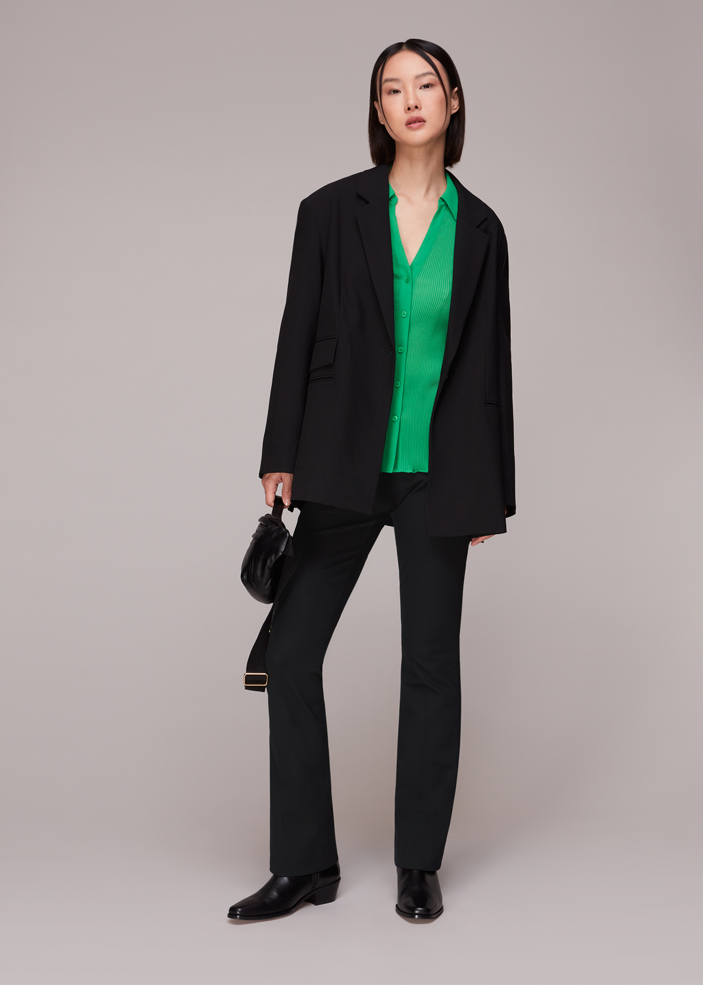 Whistles Women's Black Lucy Kick Flare Trouser Size 6