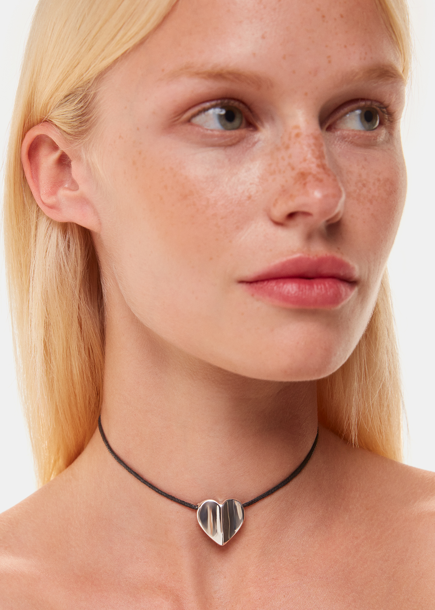 Whistles Women's Silver Heart Cord Necklace 