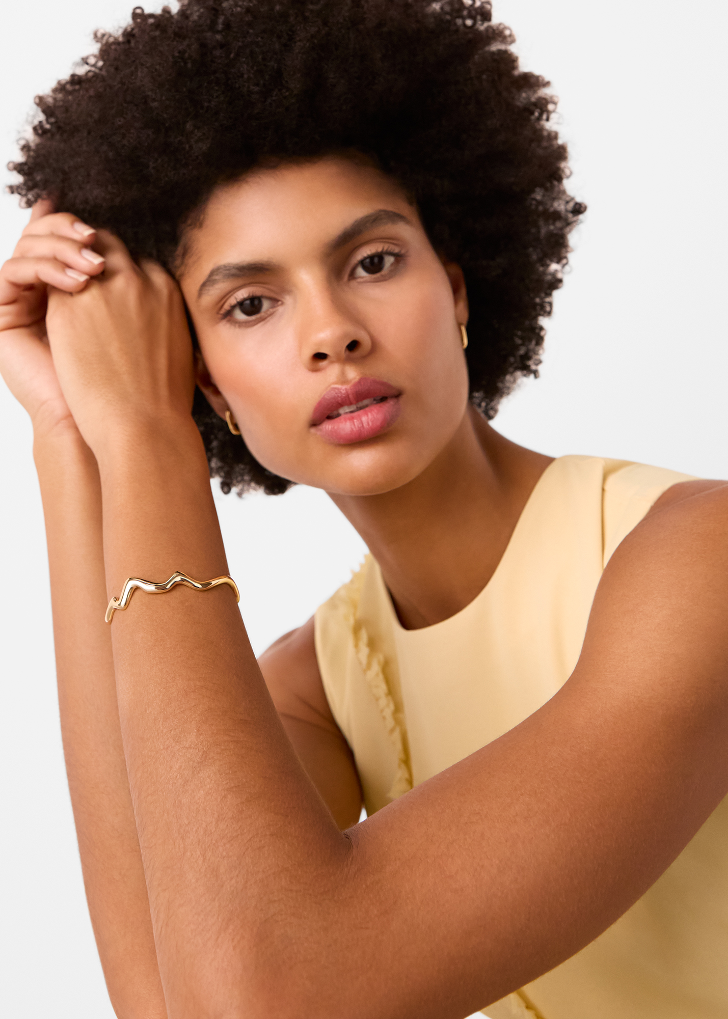 Whistles Women's Gold Wave Bangle Size one size