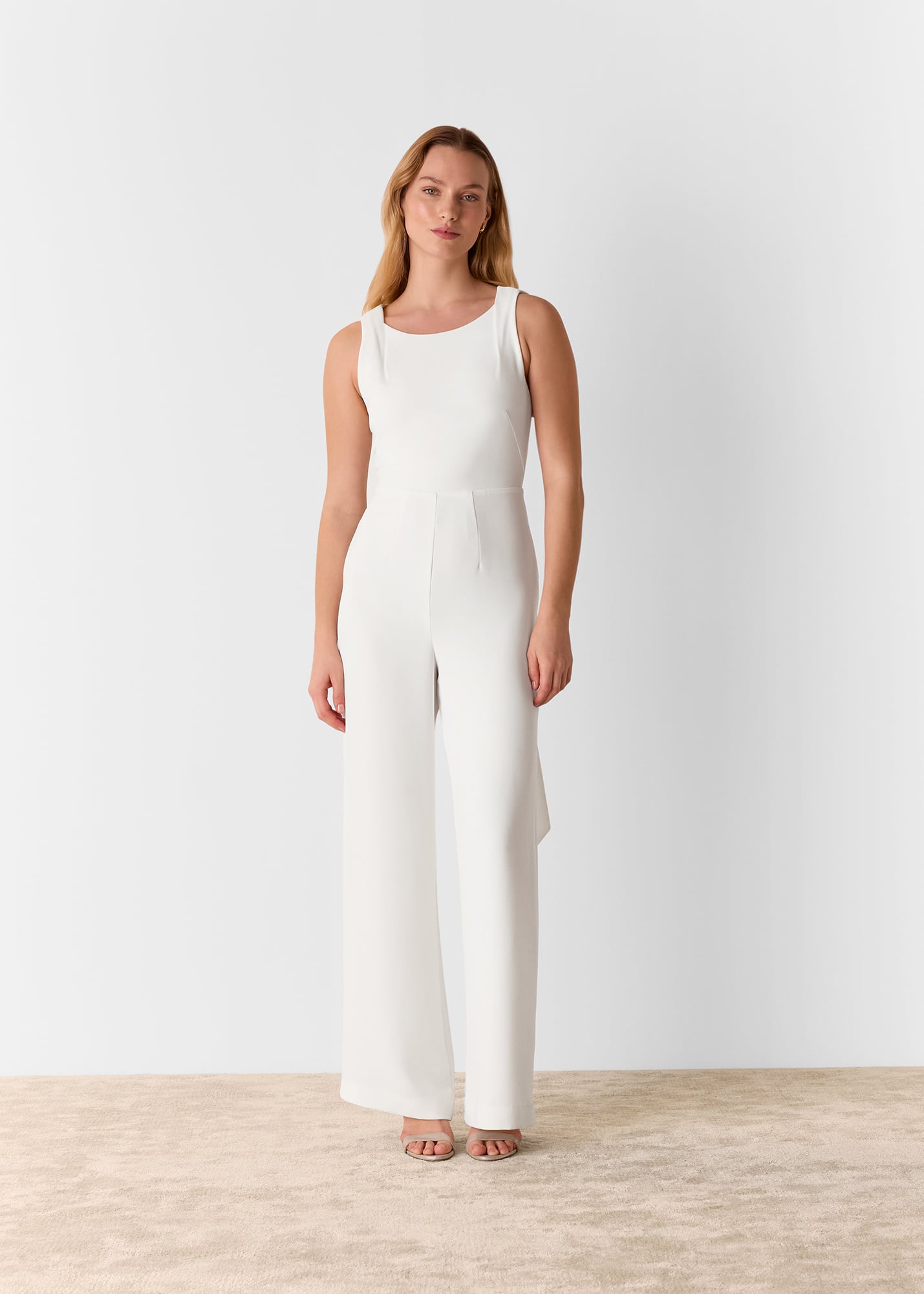 Whistles Women's Ivory Tie Back Bridal Jumpsuit Size 18