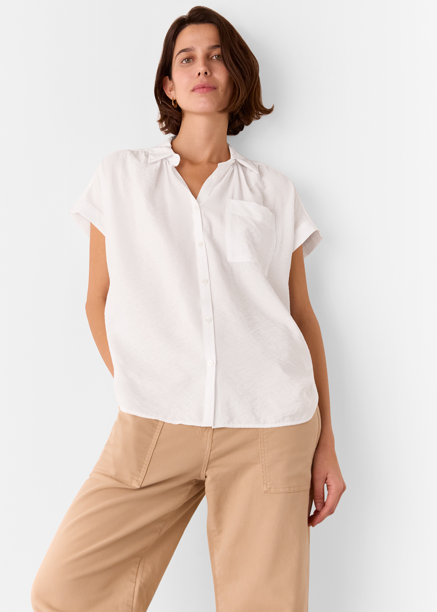 Whistles Women's White Nicola Button Through Shirt Size 8