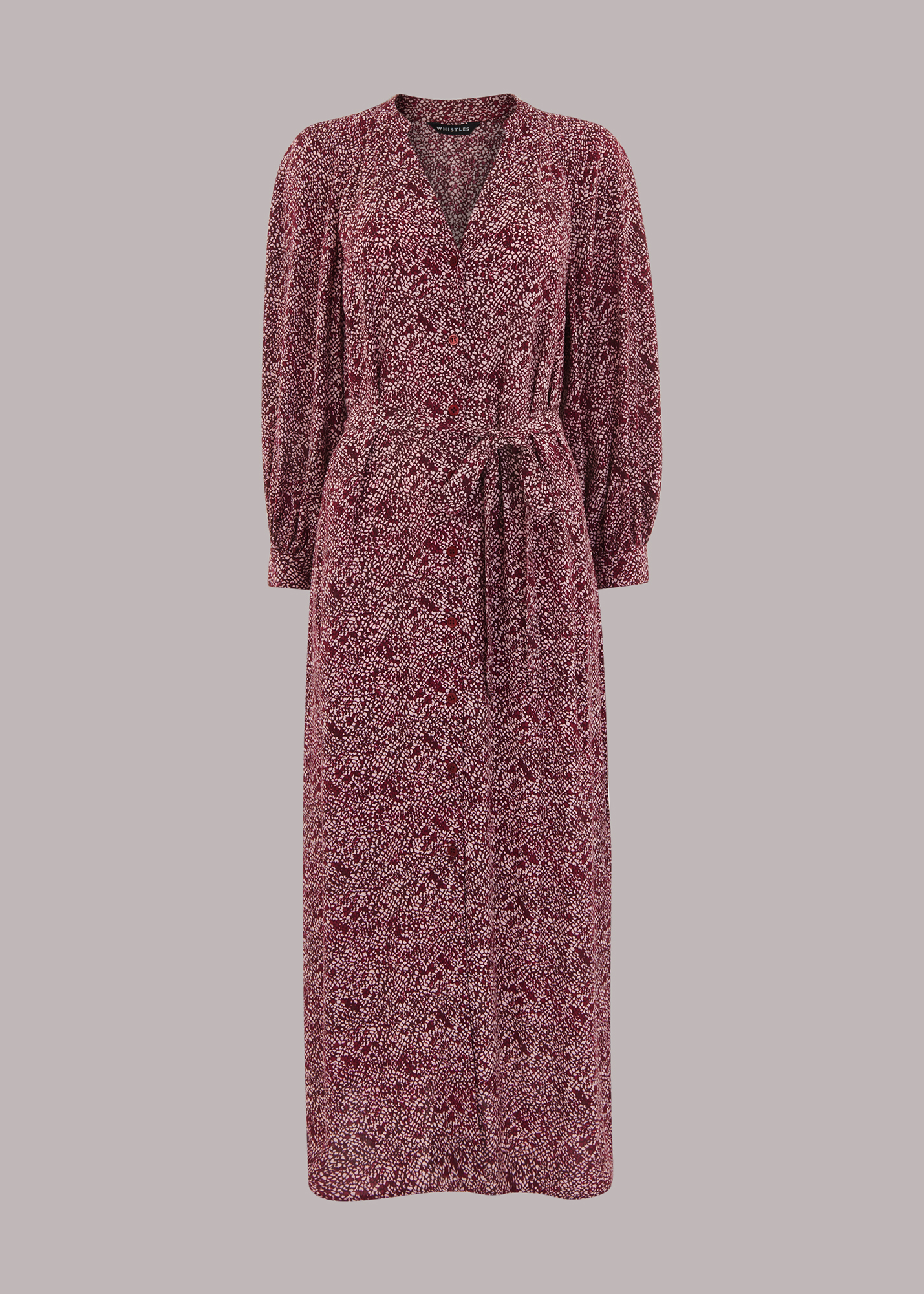 Whistles Women's Pink/Multi Rough Weave Lizzie Midi Dress Size 8