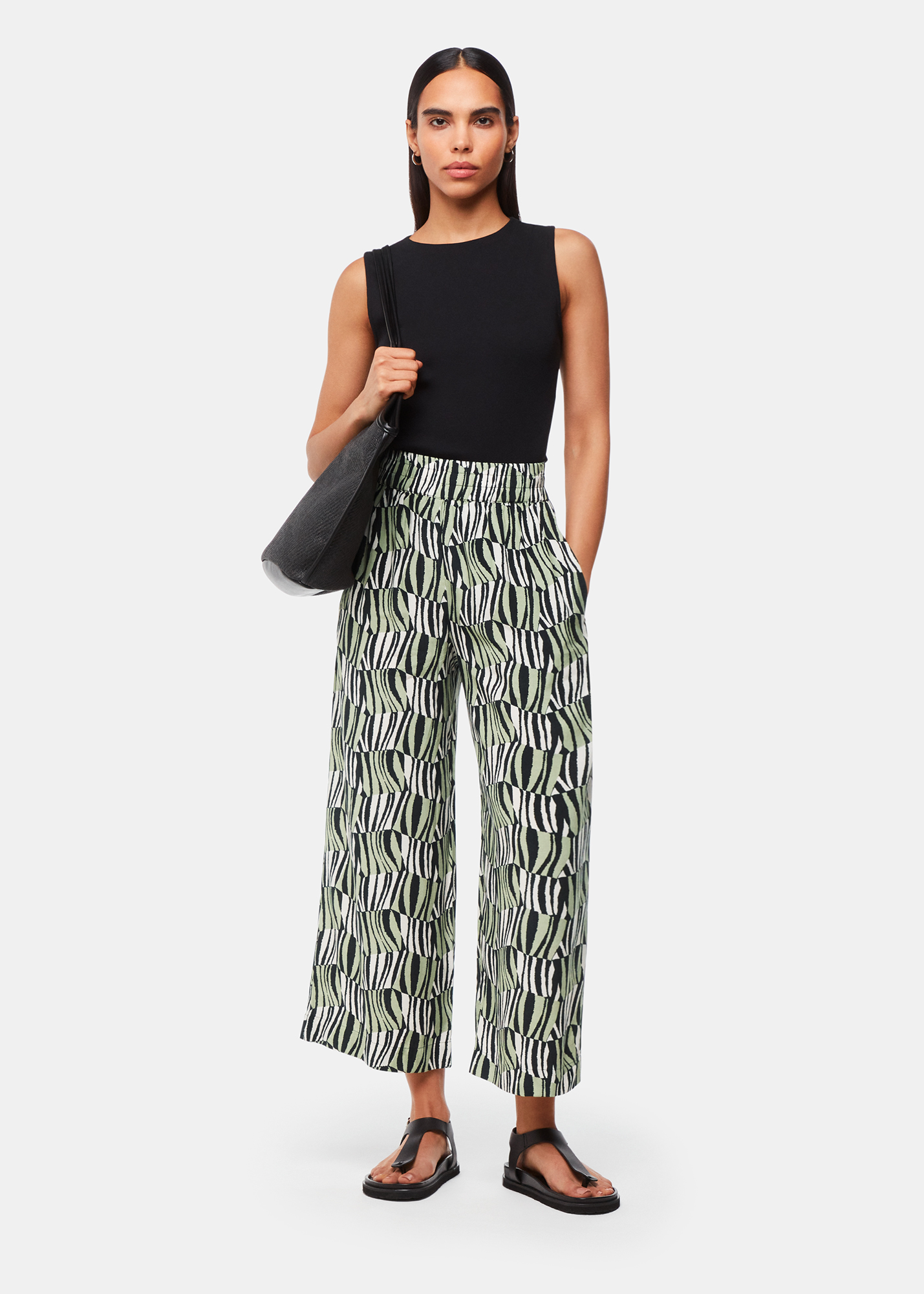 Whistles Women's Multicolour Checkerboard Tiger Trouser Size 8