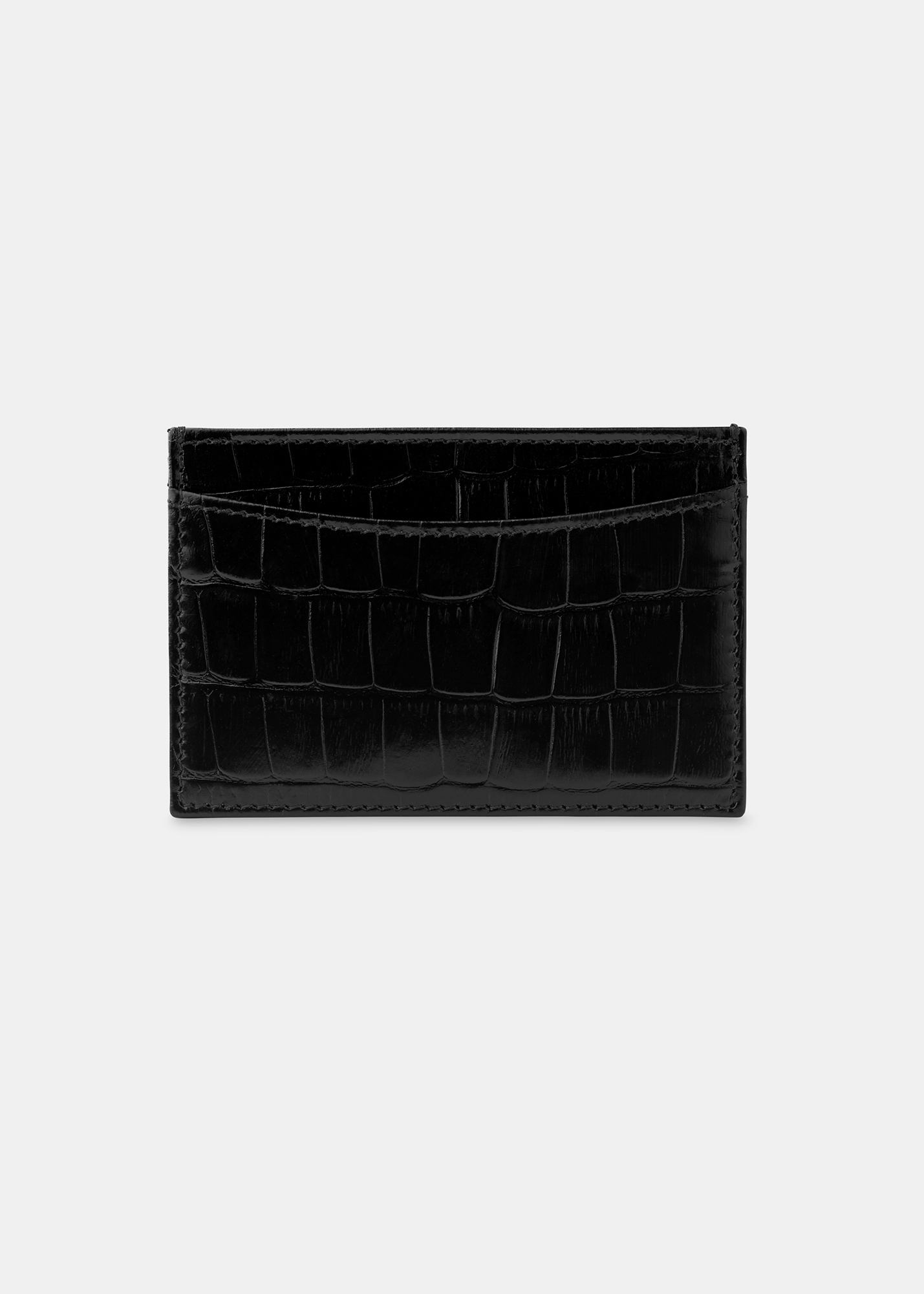 Whistles Women's Black Shiny Croc Card Holder 