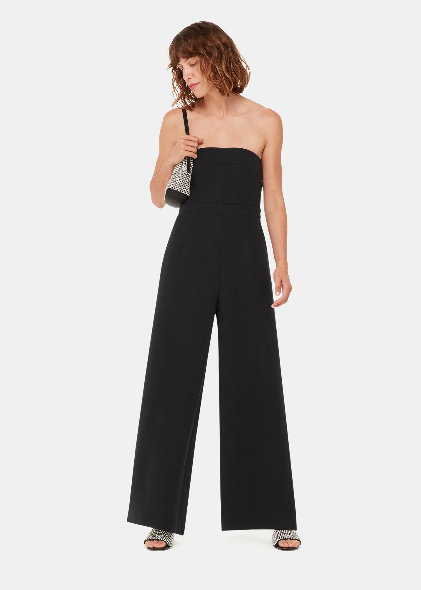 Whistles Women's Black Brianna Bandeau Jumpsuit Size 20