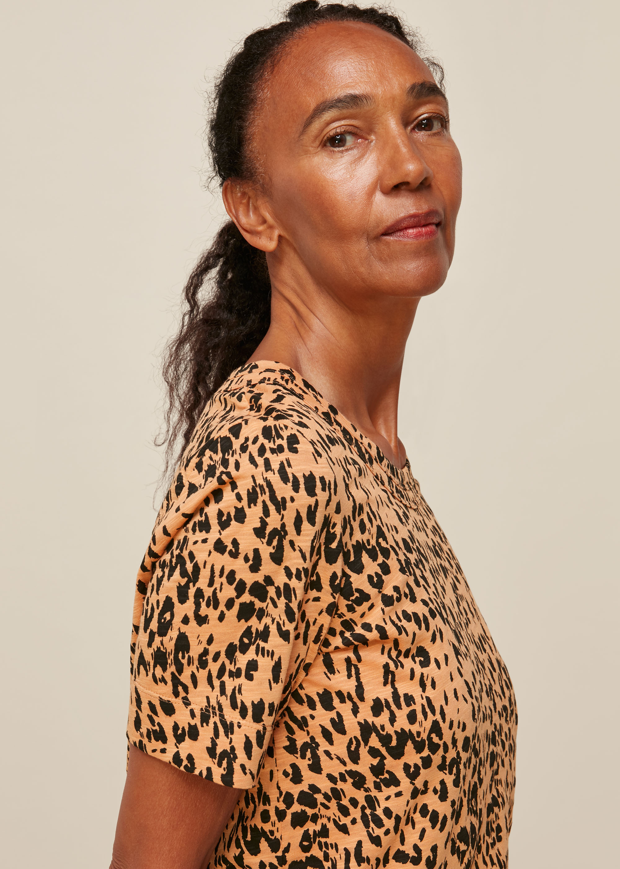 Whistles Women's Leopard Print Safari Print Rosa Tshirt Size XS