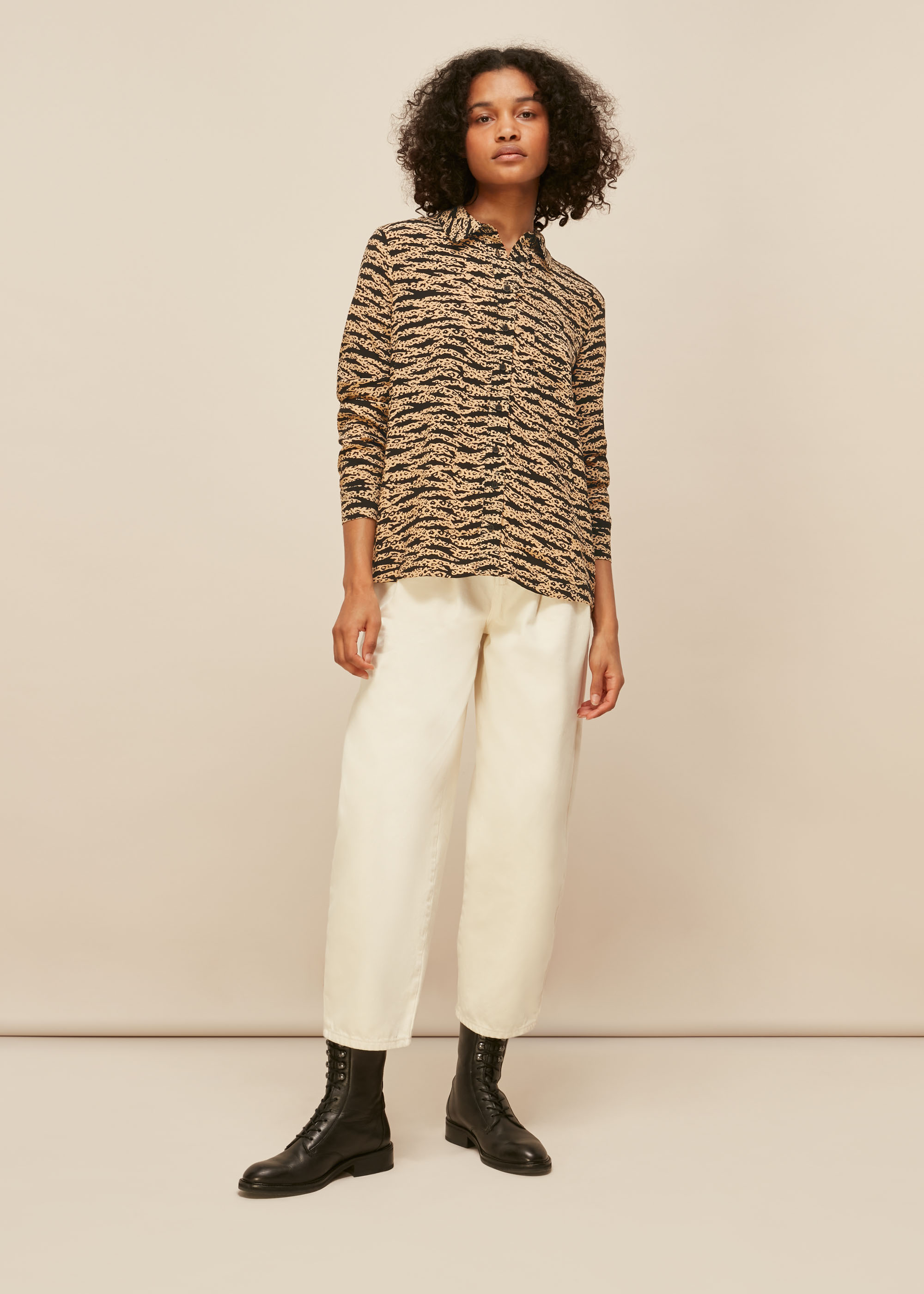 Whistles Women's Multicolour Tiger Leopard Blouse Size 6