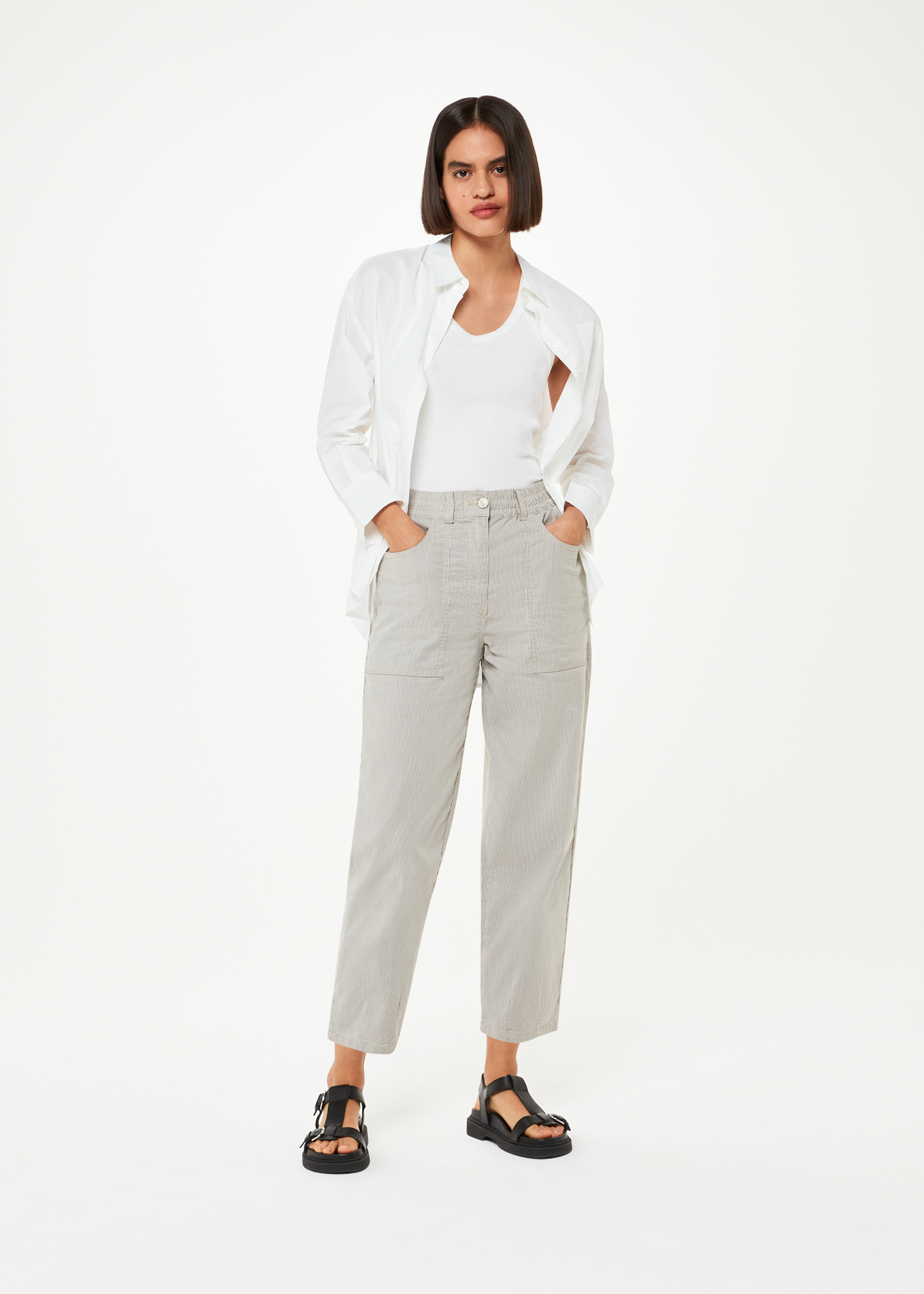 Whistles Women's Multicolour Tessa Stripe Casual Trouser Size 20