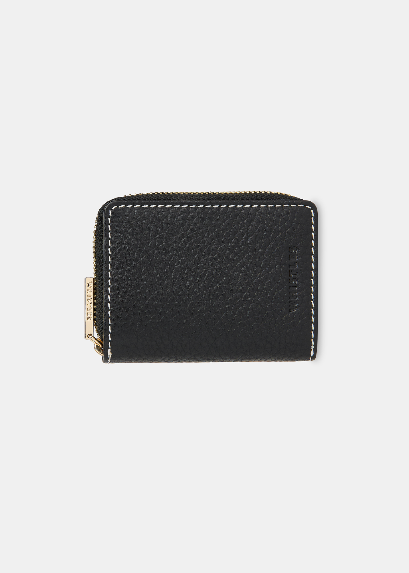 Whistles Women's Black Koa Contrast Stitch Purse 
